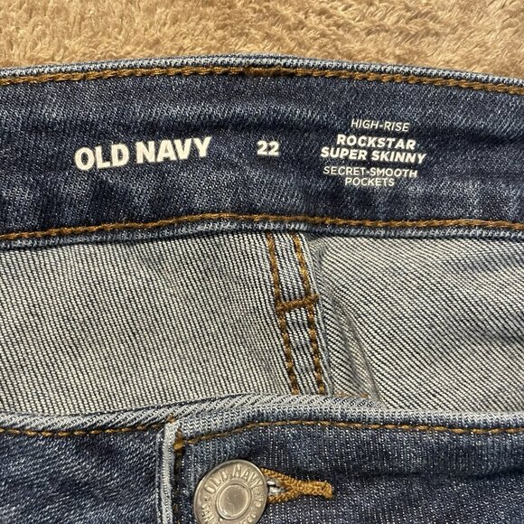 Old Navy Jeans Women 22 Plus High Rise Rockstar Super Skinny Medium Wash Pants - Picture 2 of 7